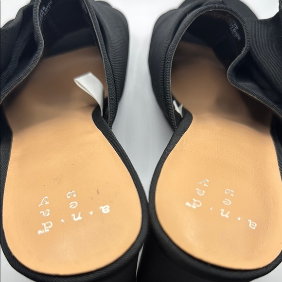 a.n.a Black Mules with Chunky Heel and Open Toe - Picture 7 of 11